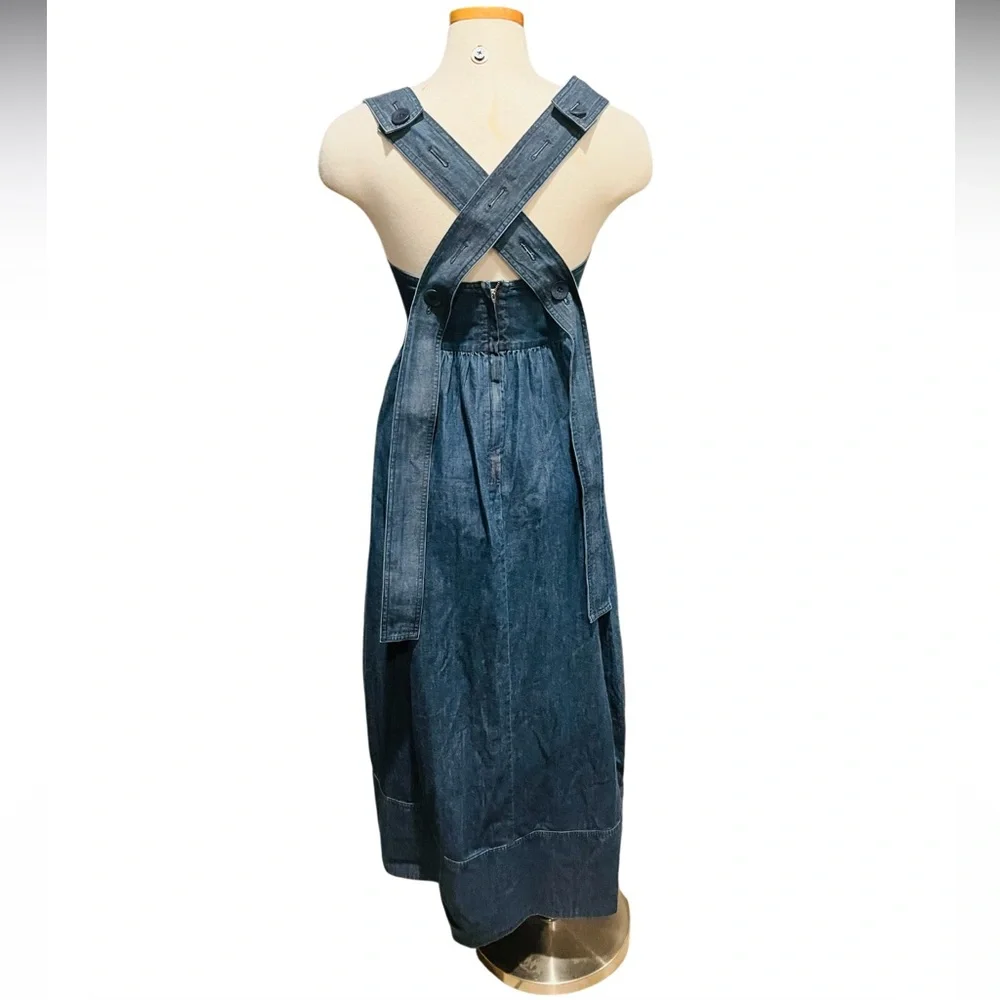 Tibi Light Weight Stone Wash Sculpted Dress Dark Enzyme Wash Size 6 NWT - Picture 12 of 16